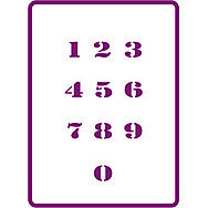 180mm x 250mm Standard Stencil - Full Number Set
