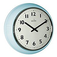 Acctim Delia Duck Egg Blue Retro Wall Clock