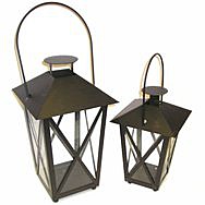 Deville Classic Black Candle Lanterns Set of 2