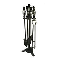 Deville Fireside Cage 5 Piece Companion Set Black