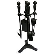 Deville Fireside Turn 5 Piece Companion Set Black