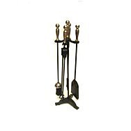 Deville Fireside Turn Handle Companion Set Black/Pewter