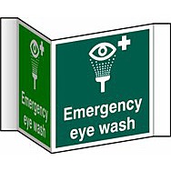 Emergency eye wash (Projection sign) - RPVC (200mm face)