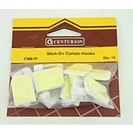 White Plastic Curtain Wire End Hooks With Metal Rod (Pack of 10)