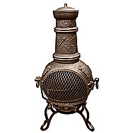 Toledo Grape Pattern Medium Bronze Chimenea