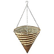 Apollo Raffia Cone Shaped Hanging Basket