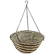 Apollo 12 Inch Raffia Hanging Domed Flower Basket