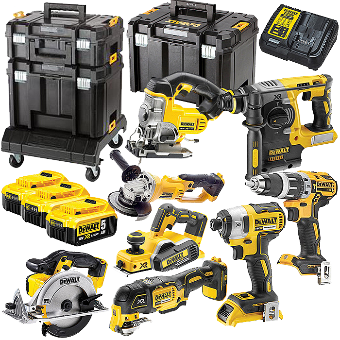 DeWalt 8 Piece 18V 5.0Ah XR Kit DCK754P3T + DCS331N