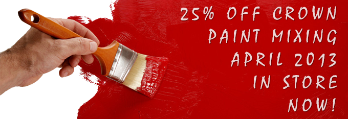 Crown Paint Mixings 25% Off