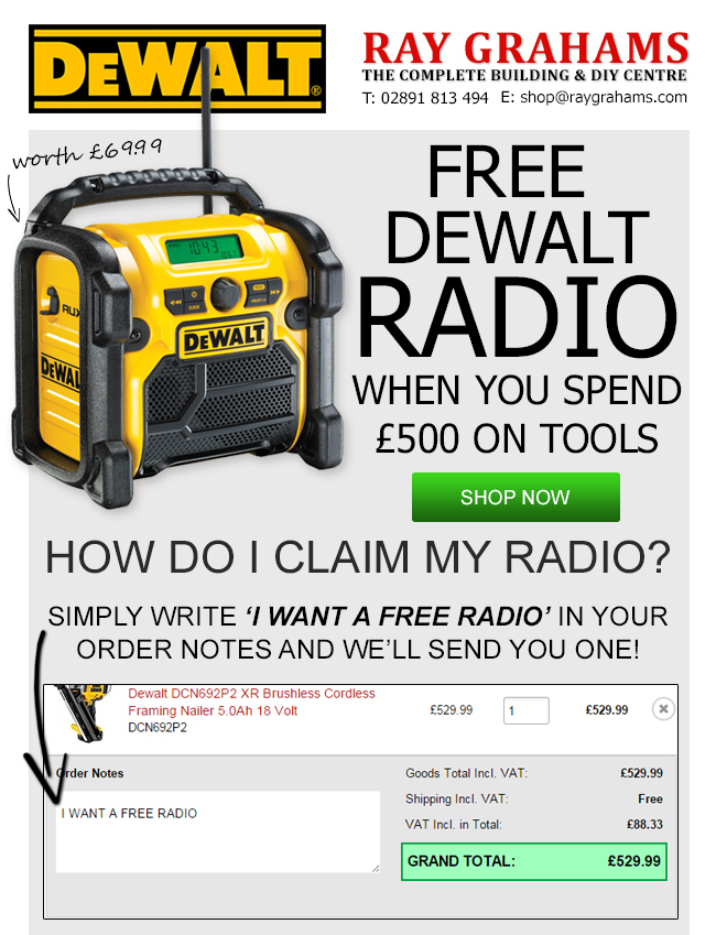 Dewalt DCR019 Radio Promotion