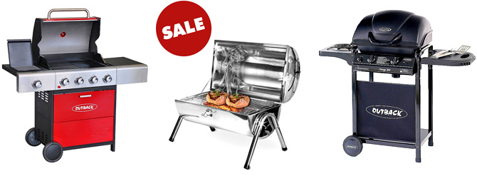 Outback gas BBQ and Kingfisher portable BBQs